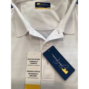 Jack Nicklaus Mens White Golf Polo Shirt XXL Moisture Wicking NWT